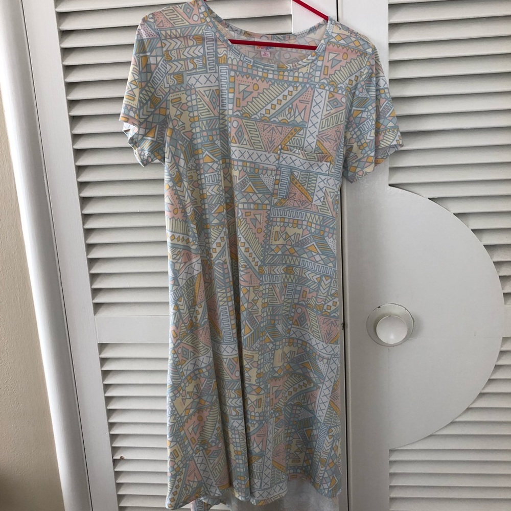 LulaRoe Carly Dress - Pastel Aztec Print